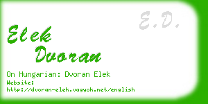 elek dvoran business card